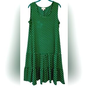 NWT Women’s Dress Kelly green with white polka dots
